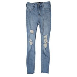 Hollister‎ Distressed Stretch High Rise Jean Legging  Girl's Size 0S / 24x26